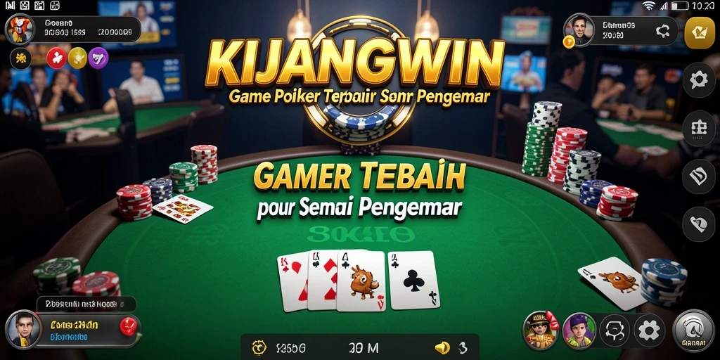 Tampilan screenshot KIJANGWIN menampilkan aksi seru permainan Poker.