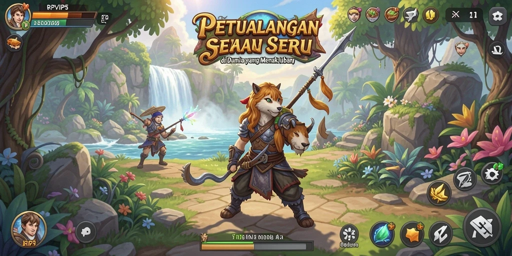 Screenshot gameplay RPVIP5 menampilkan petualangan yang mendebarkan.